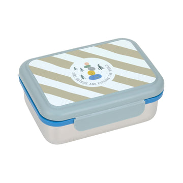 Lunchbox stainless steel - Sunny Explorer - groen/blauw